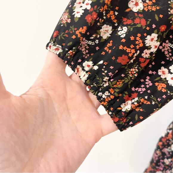 Altard State Long Sleeve Mini Dress Black with Floral Print Women’s size S - Picture 3 of 9